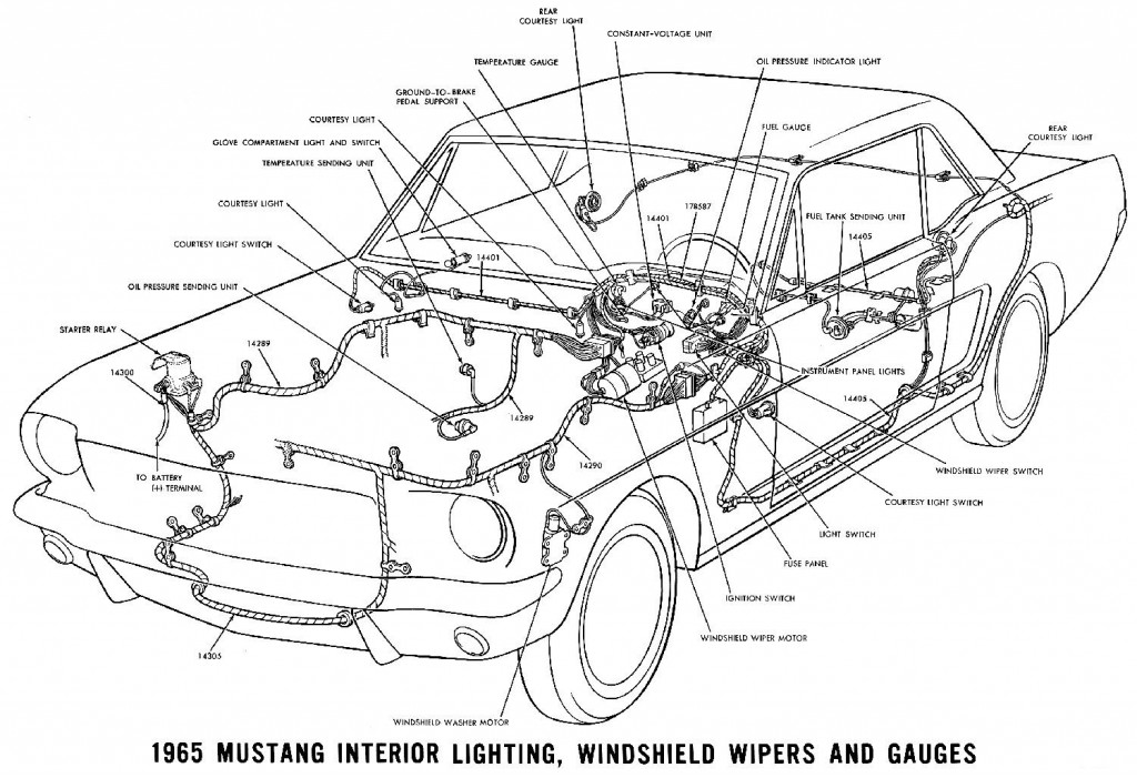 1965-Mustang-Instrumente-Innenbeleuchtung-Scheibenwischer